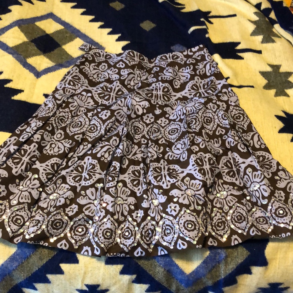 Purple and brown skirt with sequins